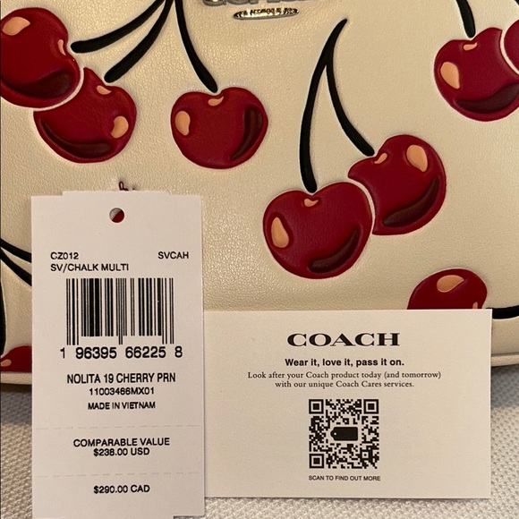 COACH Nolita 19 Cherry Print Shoulder Bag NWT - Picture 9 of 10